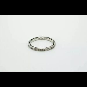 Pandora Sterling Silver & Cubic Zirconia Eternity Band S925 Ale Ring Size 8.5